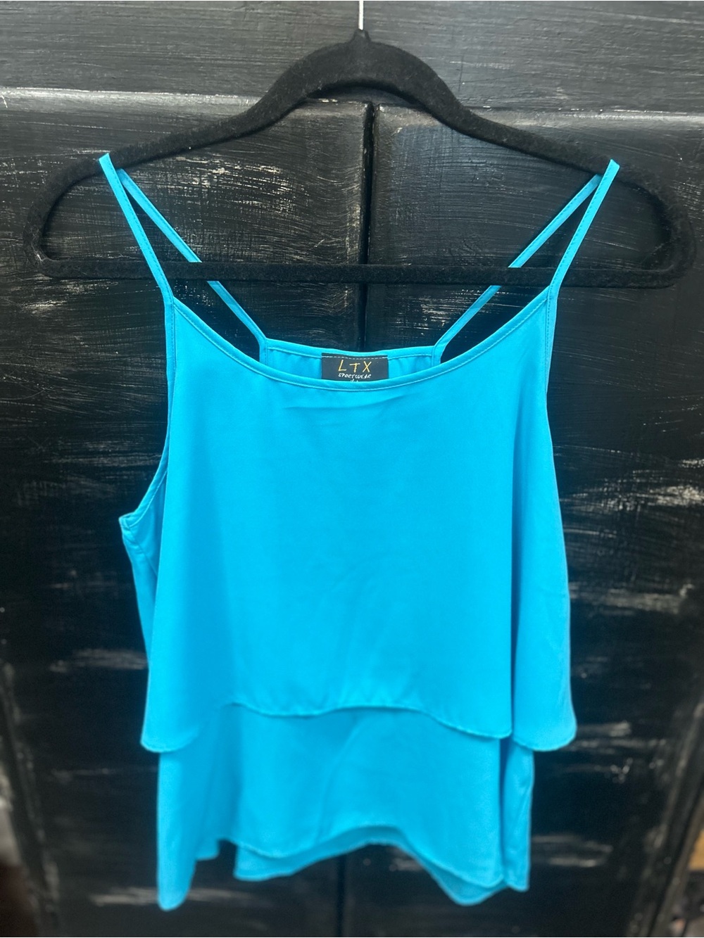 Aqua Layered Spaghetti-Strap Cami Top